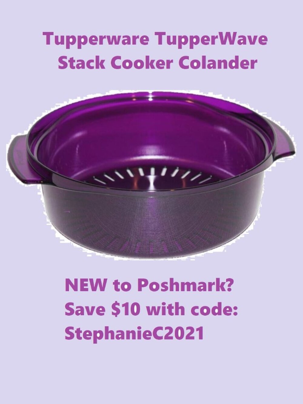 Tupperware TupperWave Stack Cooker Colander In Purple Or A Microwave Plate Cover